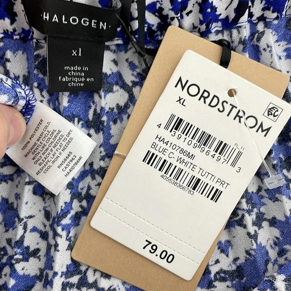 Halogen Nordstrom Skirt Women’s X Large XL Blue White Tutti Flare Maxi NWT - Picture 12 of 16